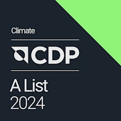 Logo to earn evaluation of CDP Climate Change Report 2024 "A"